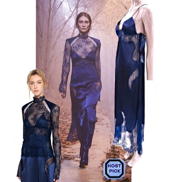 Off-White c/o Virgil Abloh Dresses & Skirts - OFF-WHITE c/o Virgil Abloh Midi Slip Dress w/ Lace Cut Outs 2017 Runway